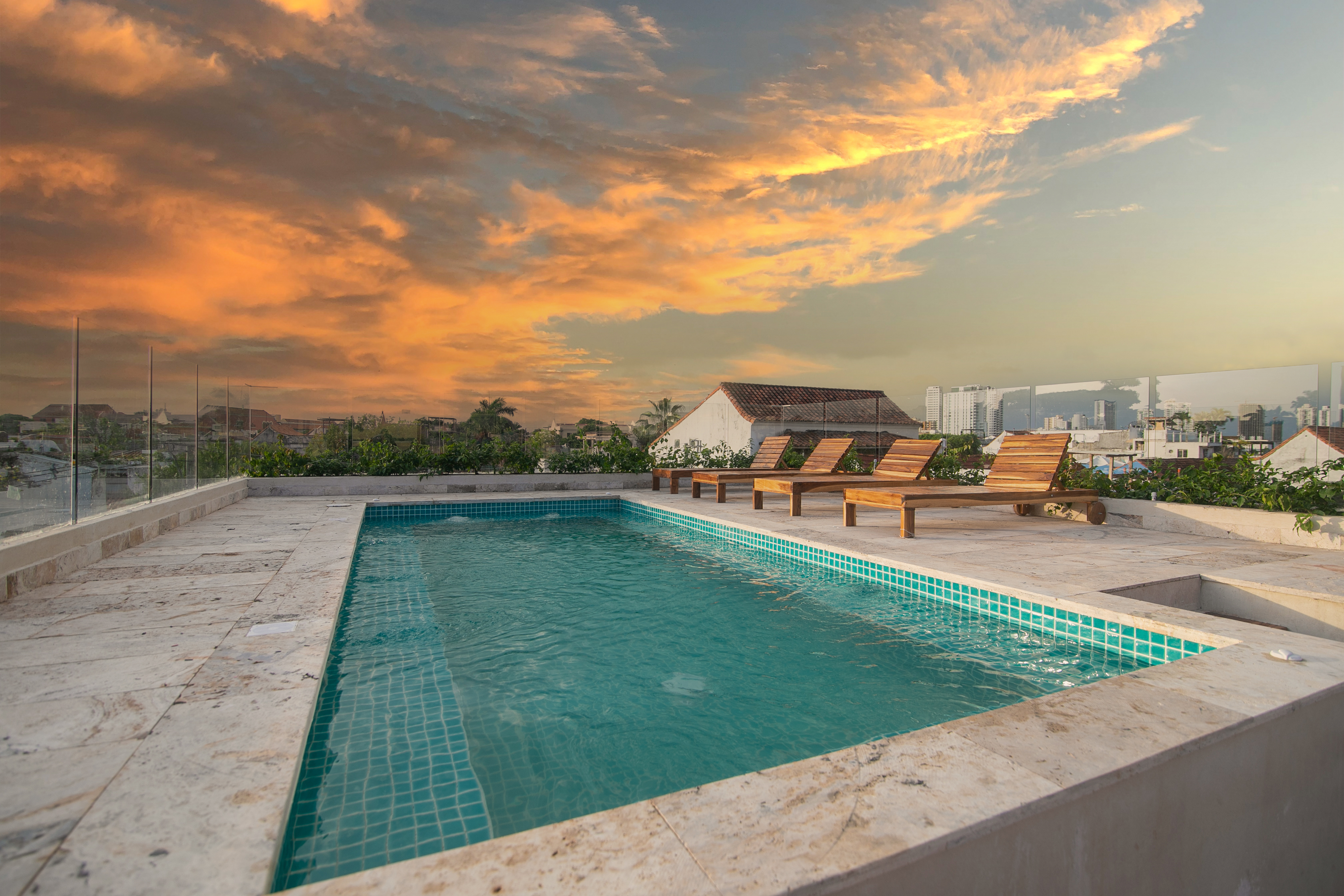 Casa Quero rooftop pool with city views